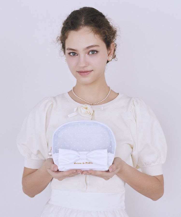 Maison de FLEUR「ドットチュールラウンドポーチ」|ポーチ|