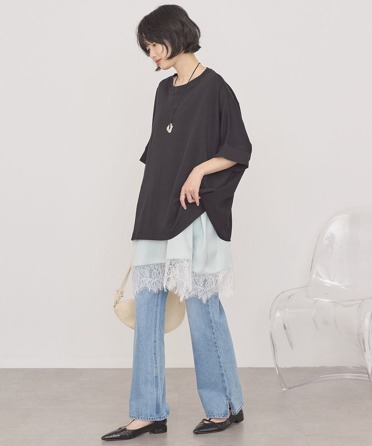AMERICAN HOLIC「【接触冷感】異素材コクーンプルオーバー」|Tシャツ・カットソー|