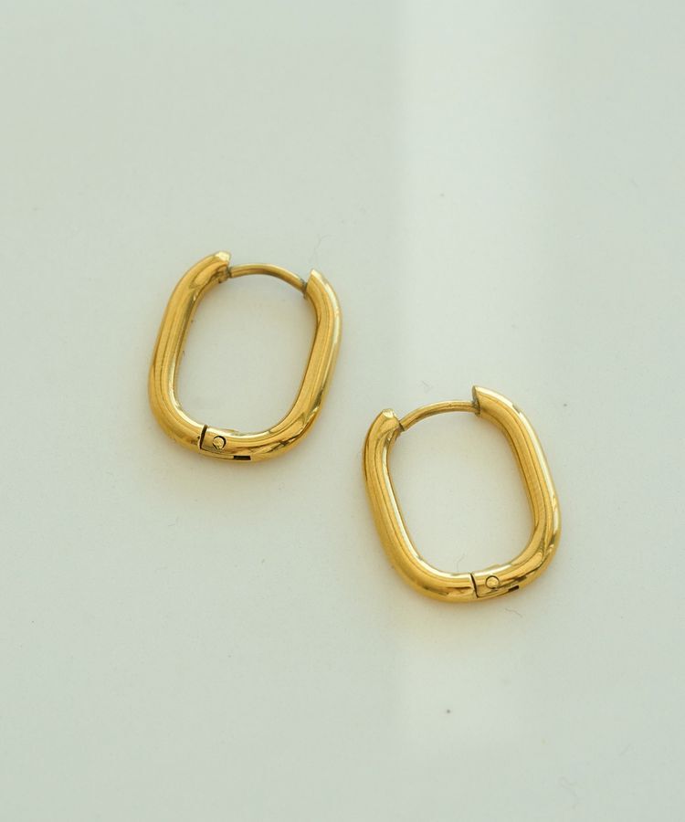 YECCA VECCA「ステンレスワンタッチフープピアス」|ピアス|Gold