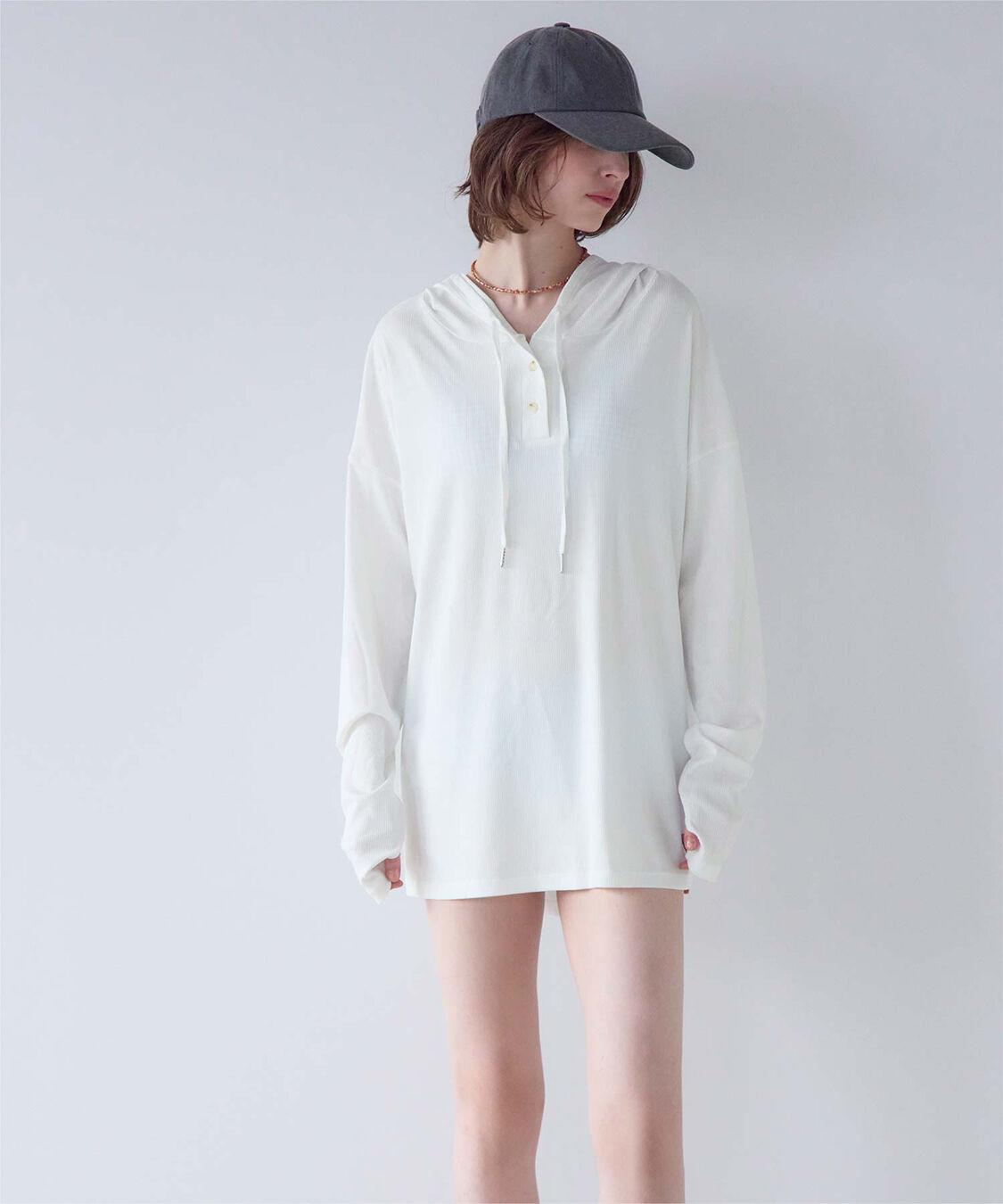 SEA DRESS「オーバーシルエットラッシュパーカープルオーバー」|ビキニトップス|