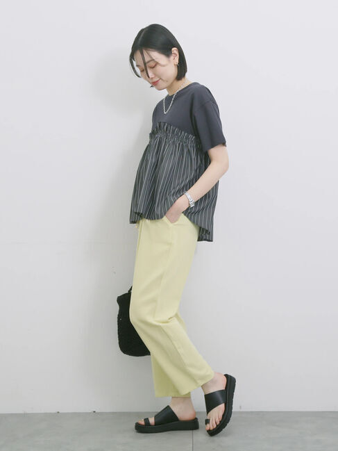 Samansa Mos2 blue「アソートドッキングプルオーバー」|Tシャツ・カットソー|