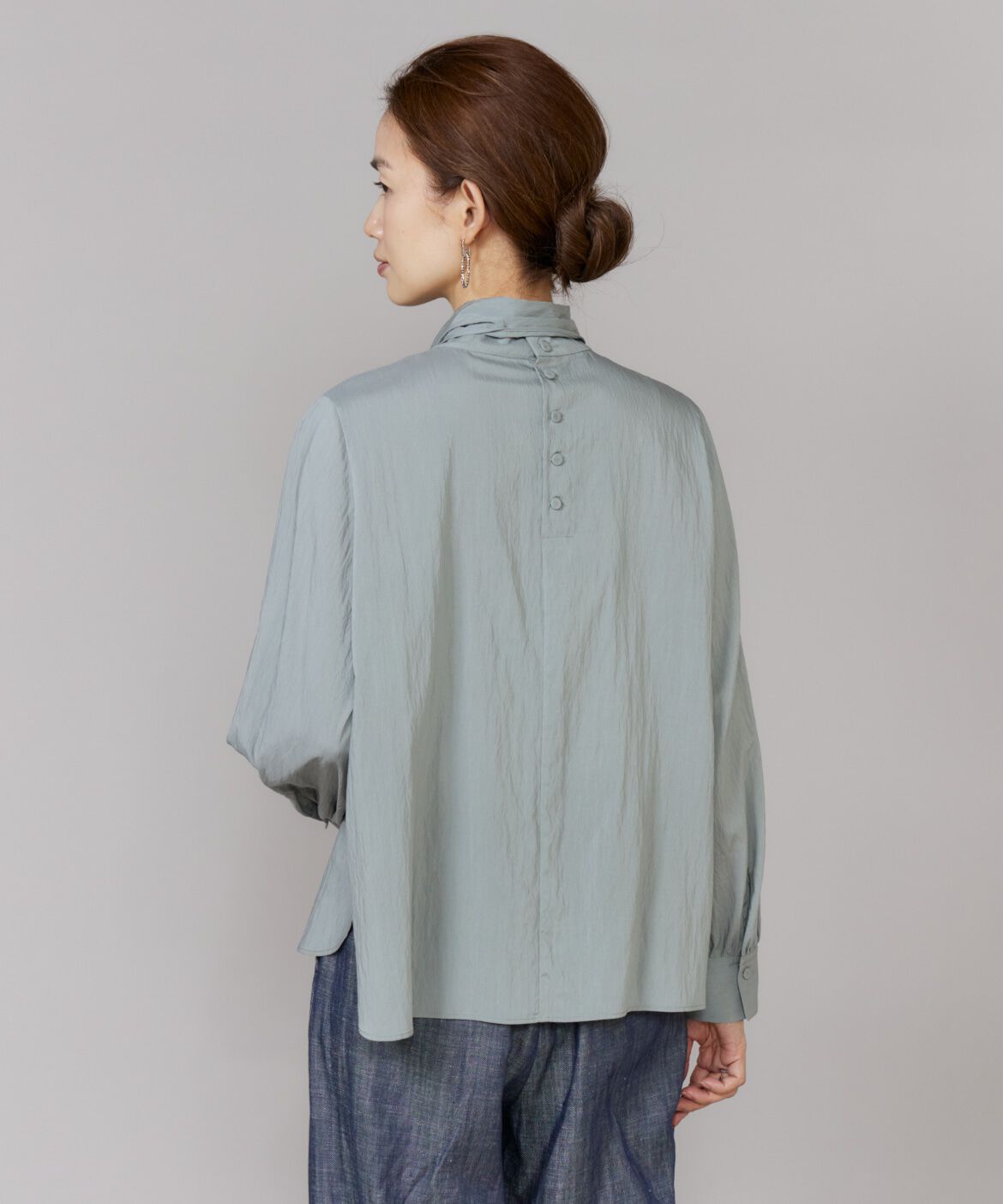 Le Souk「《大きいサイズ》ハイネックボウタイ付きブラウス」|シャツ・ブラウス|