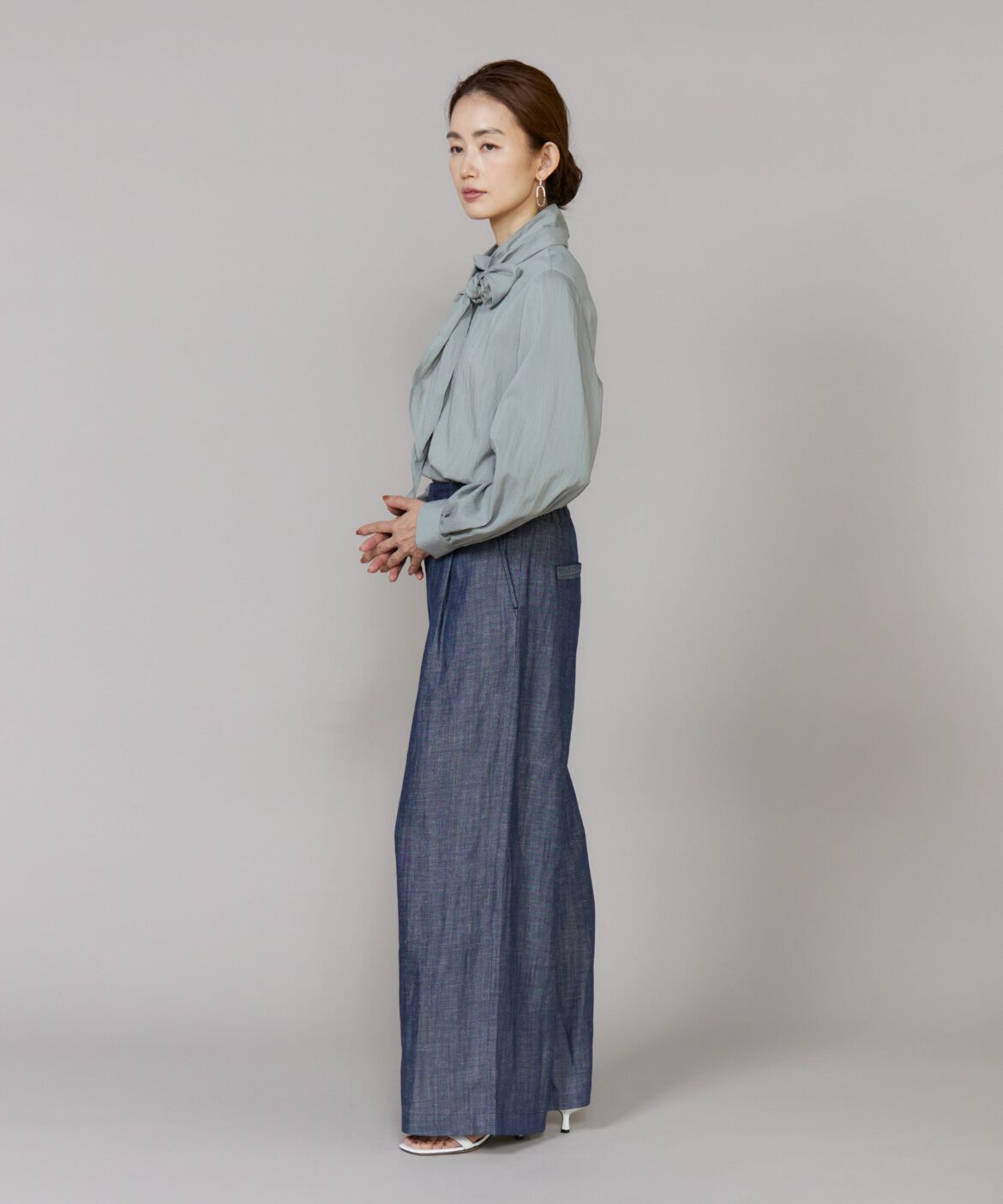 Le Souk「《大きいサイズ》ハイネックボウタイ付きブラウス」|シャツ・ブラウス|