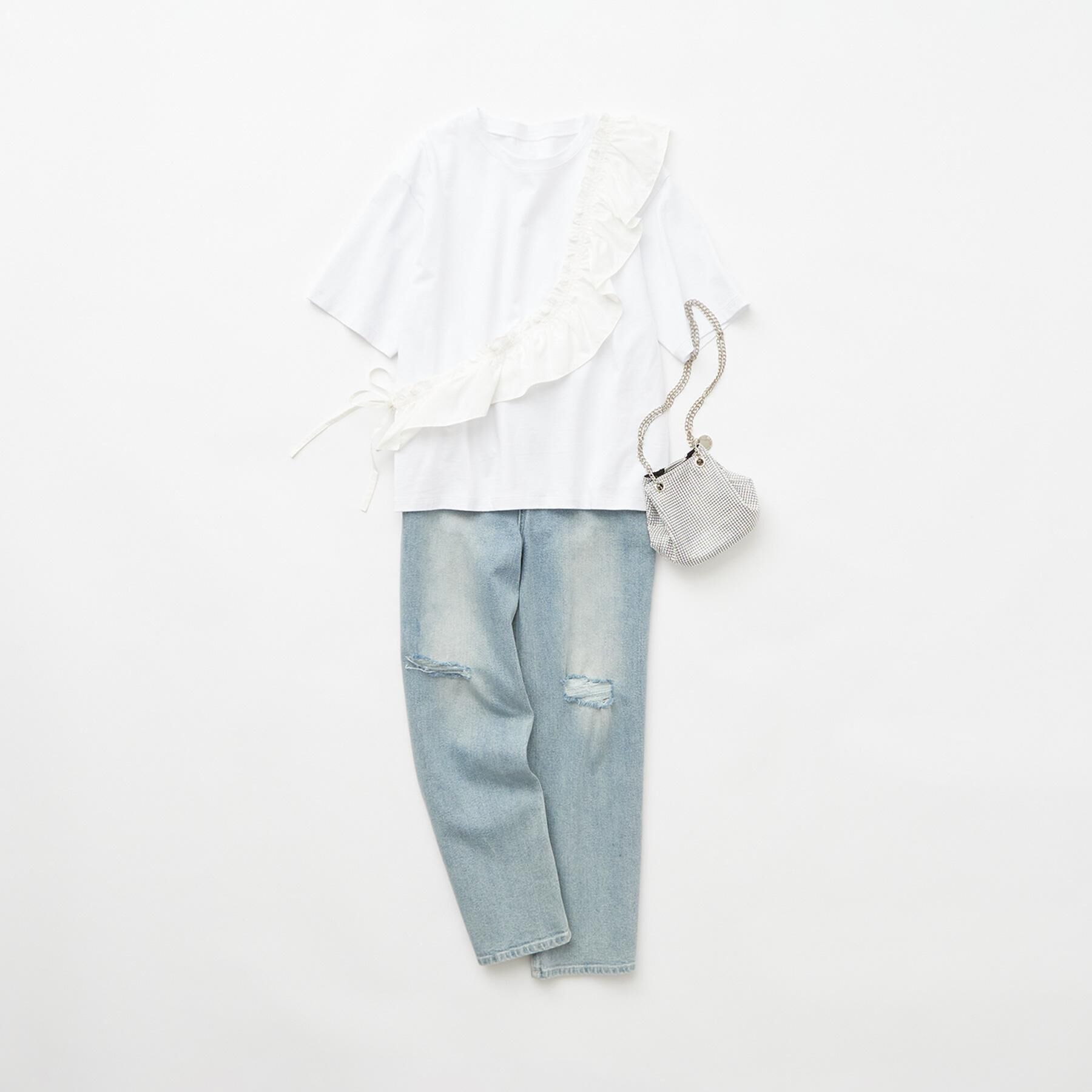 OPAQUE.CLIP「フリルドッキングカットソー【洗濯機洗い可】」|Tシャツ・カットソー|