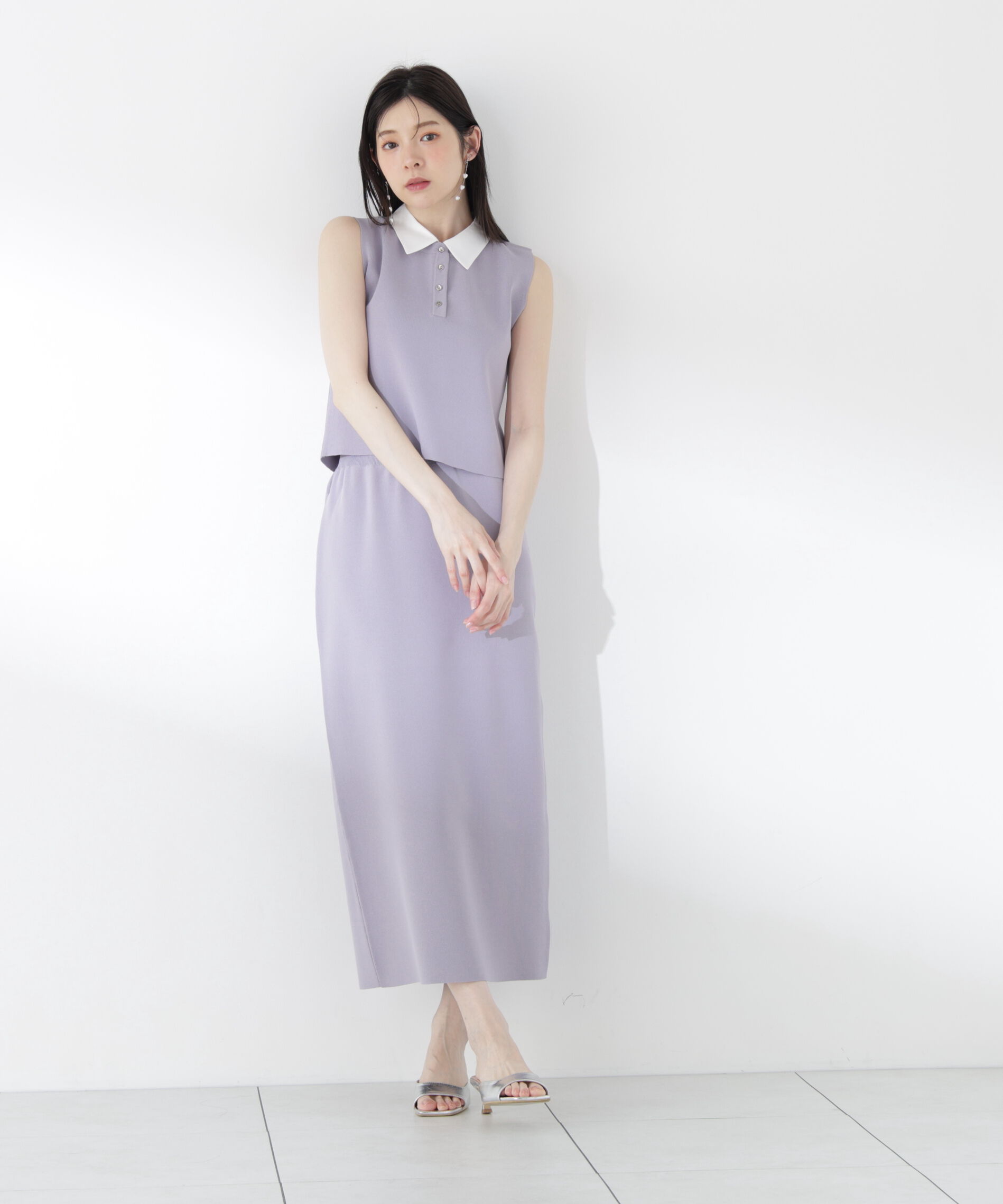 PROPORTION BODY DRESSING「＜EDIT COLOGNE＞衿ドッキングニットセットアップ」|ワンピース|