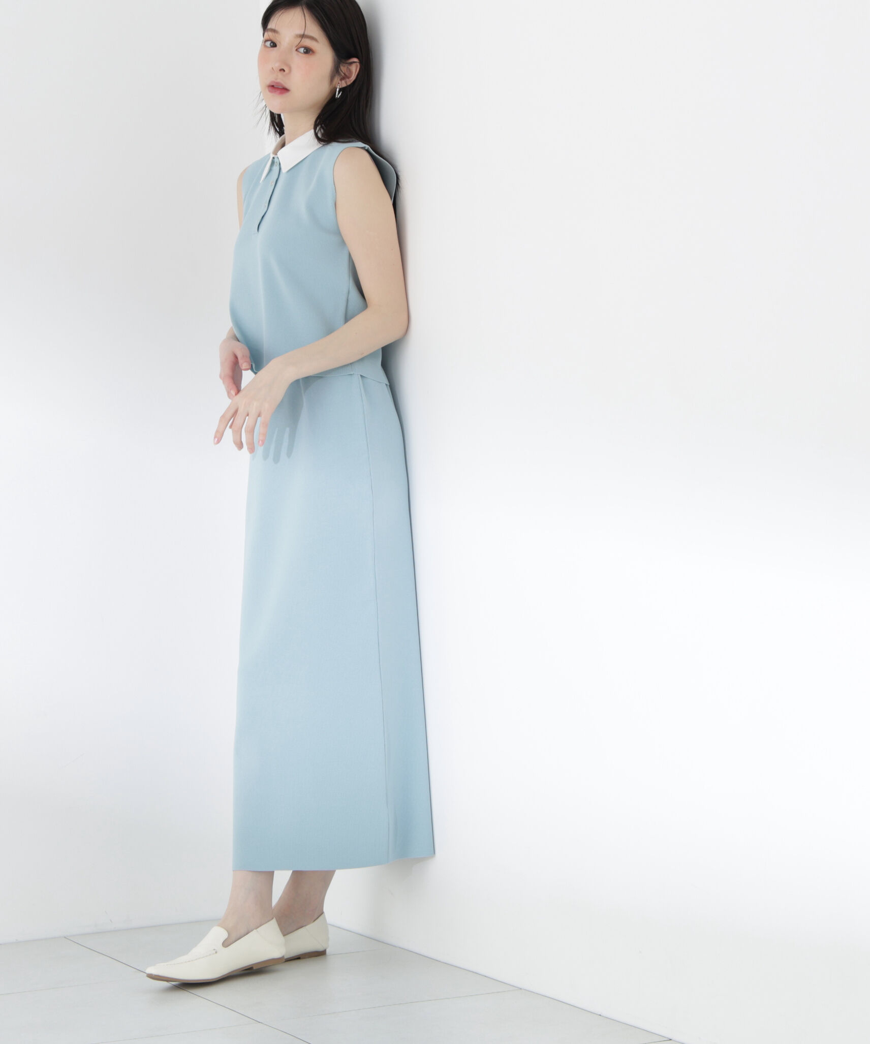 PROPORTION BODY DRESSING「＜EDIT COLOGNE＞衿ドッキングニットセットアップ」|ワンピース|
