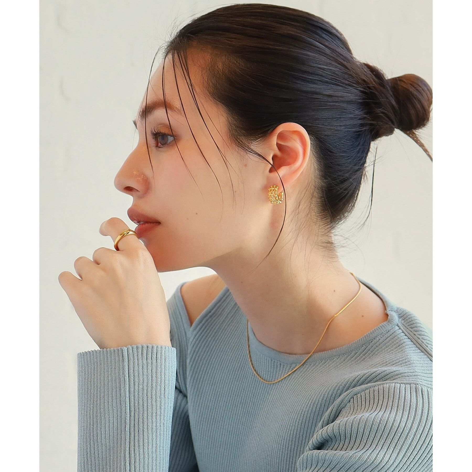 COCOSHNIK ONKITSCH「シルバー スモールフープ ボールメッシュ ピアス GP」|ピアス|