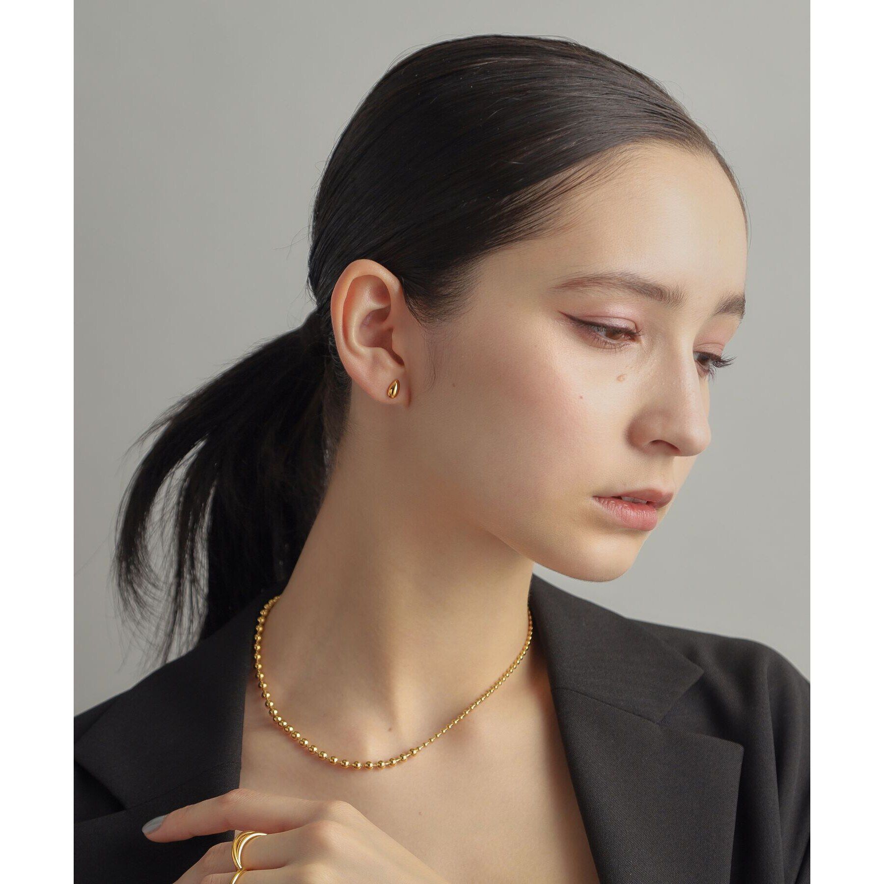 COCOSHNIK ONKITSCH「シルバー ペアシェイプ スタッドピアス GP」|ピアス|