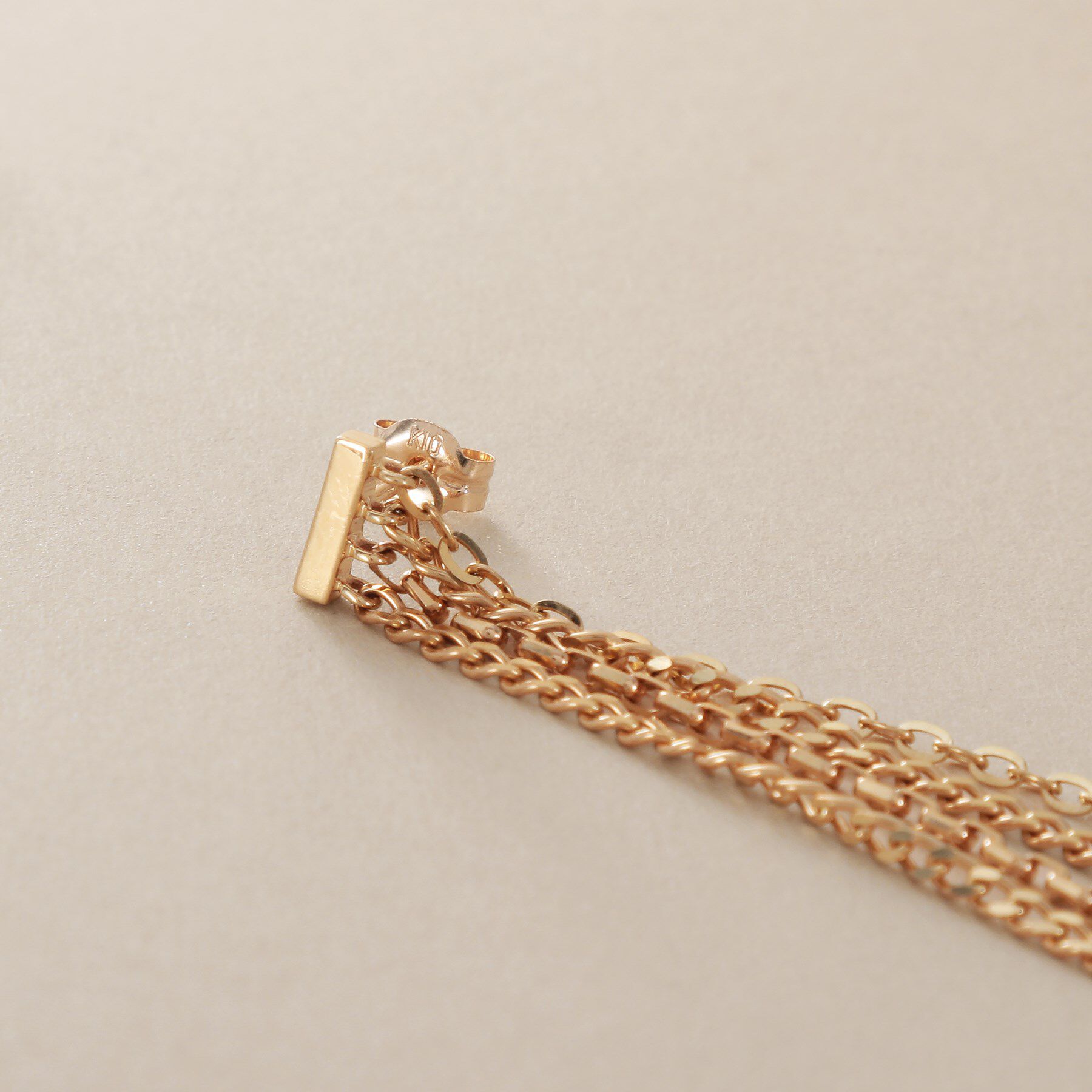COCOSHNIK「K10キヘイミックスチェーンフリンジ スタッズピアス」|ピアス|