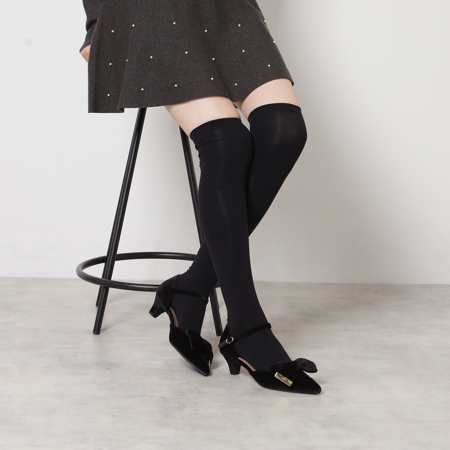 ESPERANZA「【EC限定】ベルベットリボン2WAYセパレートパンプス」|パンプス|