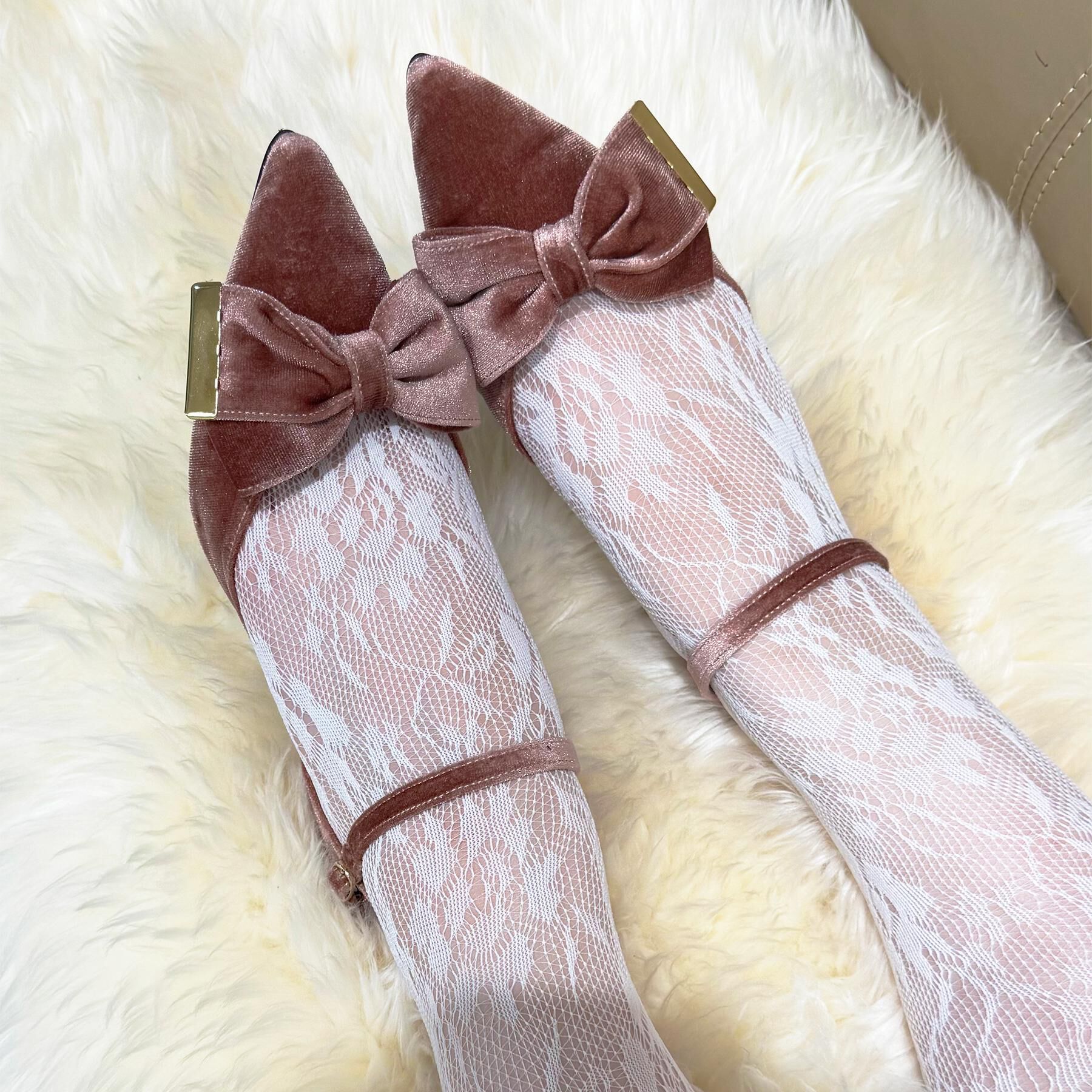 ESPERANZA「【EC限定】ベルベットリボン2WAYセパレートパンプス」|パンプス|