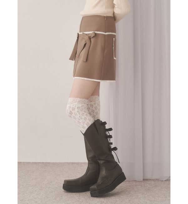merry jenny「ribbon lace mini skirt」|スカート|