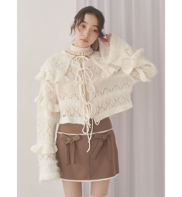 merry jenny「ribbon lace mini skirt」|スカート|