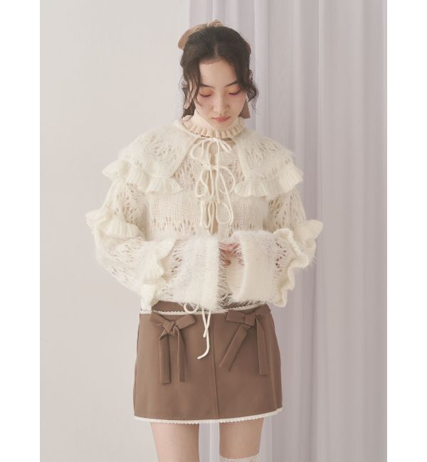 merry jenny「ribbon lace mini skirt」|スカート|