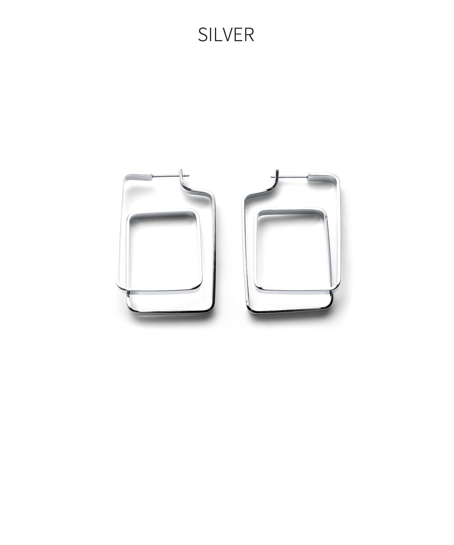 STYLE DELI「ダブルスクエア平打ちピアス」|ピアス|
