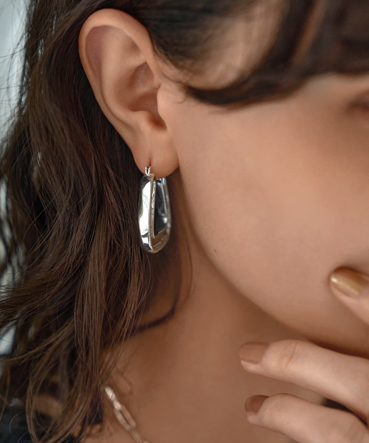 STYLE DELI「チュロス台形フープピアス」|ピアス|