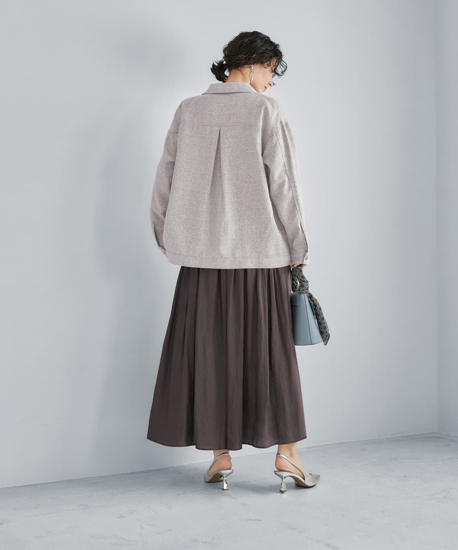 STYLE DELI「【Made in JAPAN】ロングレングスV.サテンギャザースカート」|スカート|