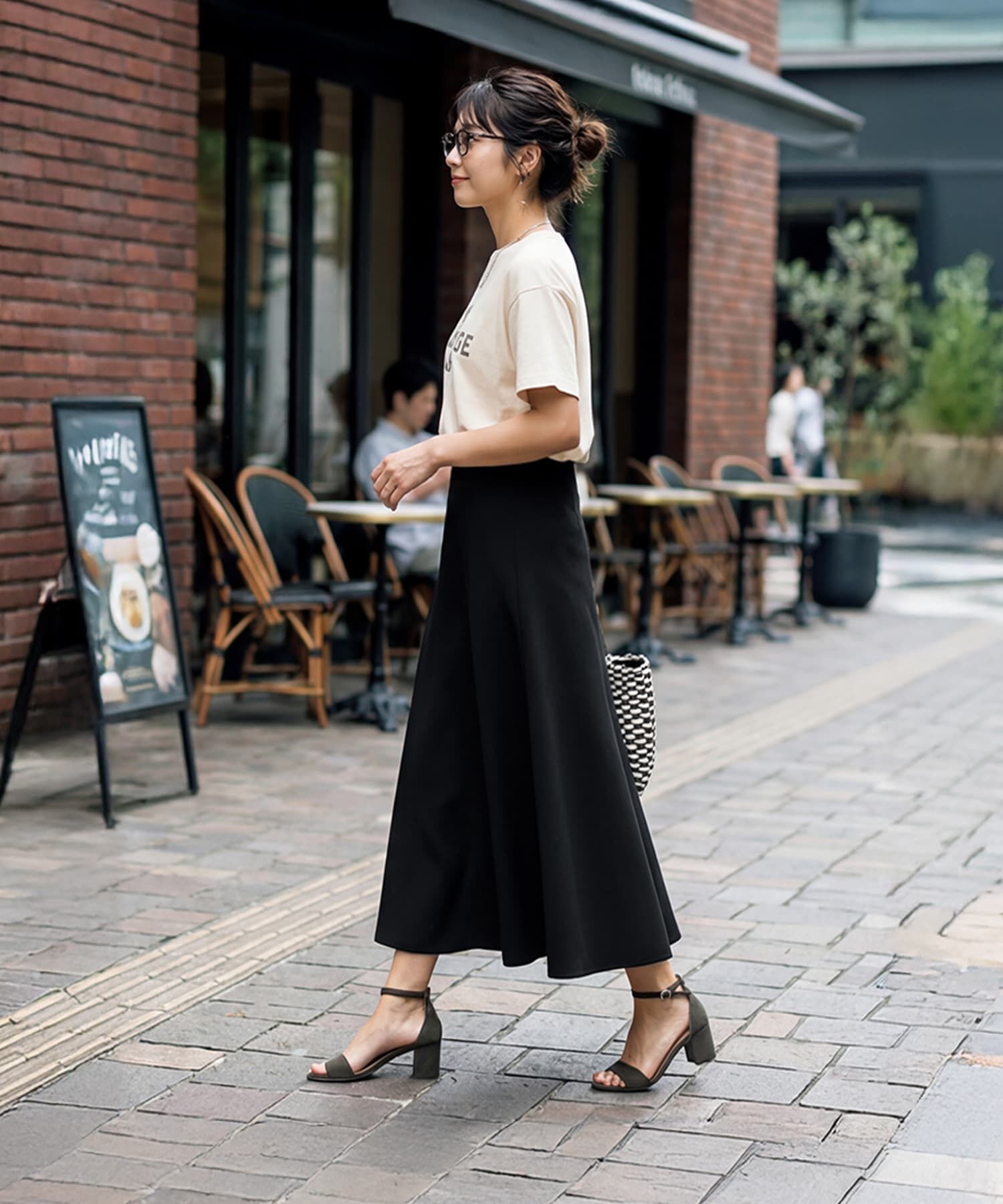 STYLE DELI「ストレッチジョーゼットAラインスカート」|台形|
