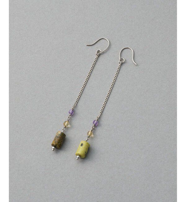 ete「ナチュラルストーン チューブカット ピアス」|ピアス|