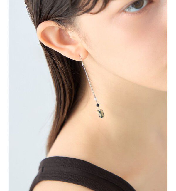 ete「ナチュラルストーン チューブカット ピアス」|ピアス|