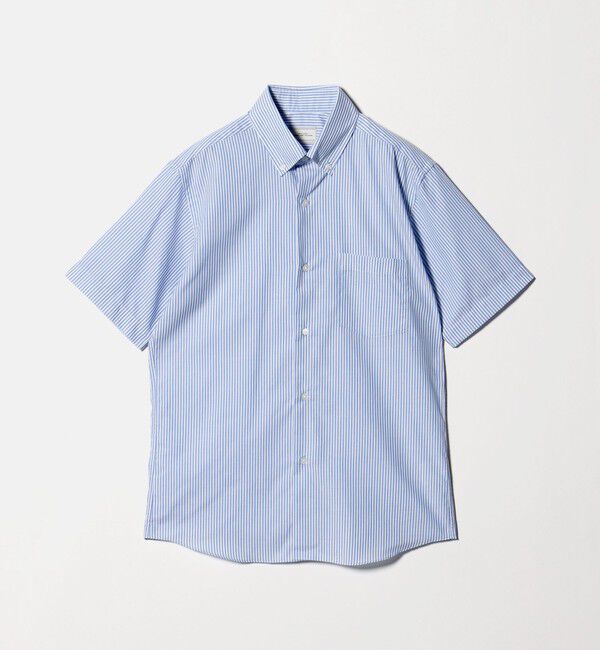 UNITED ARROWS green label relaxing「エブリット TC パナマ ストライプ スタンダード ボタンダウン ショートスリーブ シャツ -イージーアイロン」|シャツ・ブラウス|COBALT