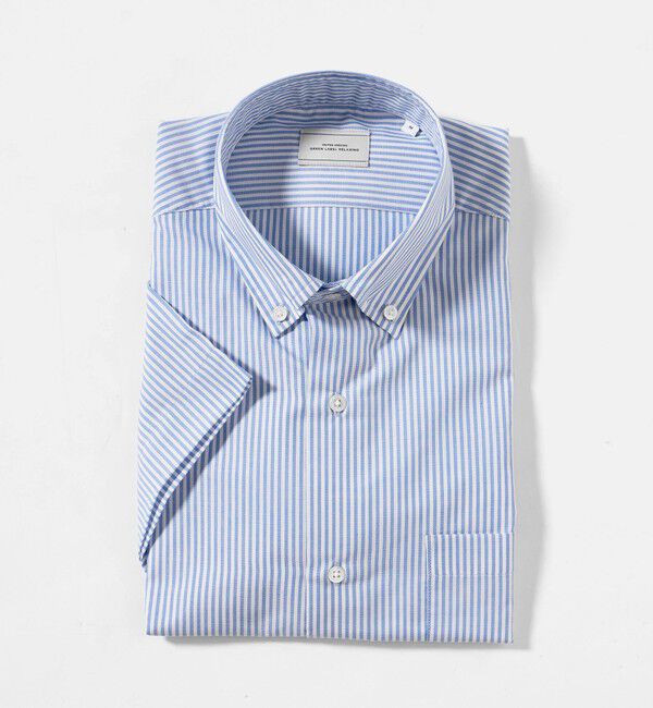 UNITED ARROWS green label relaxing「エブリット TC パナマ ストライプ スタンダード ボタンダウン ショートスリーブ シャツ -イージーアイロン」|シャツ・ブラウス|
