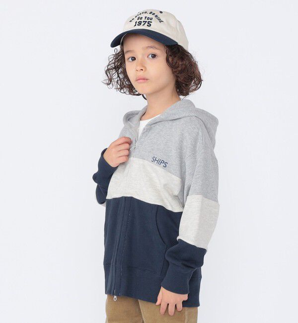 SHIPS KIDS「SHIPS KIDS:100～130cm / ロゴ フード ジップ パーカ」|パーカー|