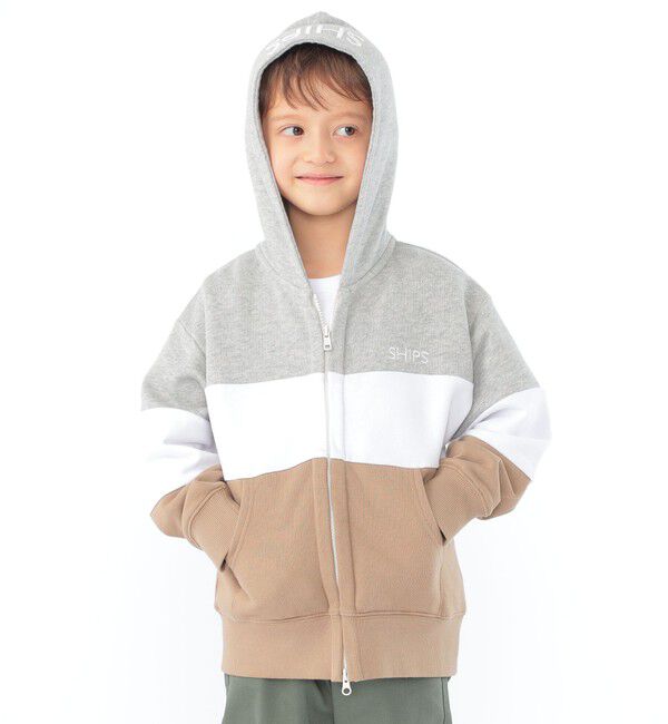 SHIPS KIDS「SHIPS KIDS:100～130cm / ロゴ フード ジップ パーカ」|パーカー|