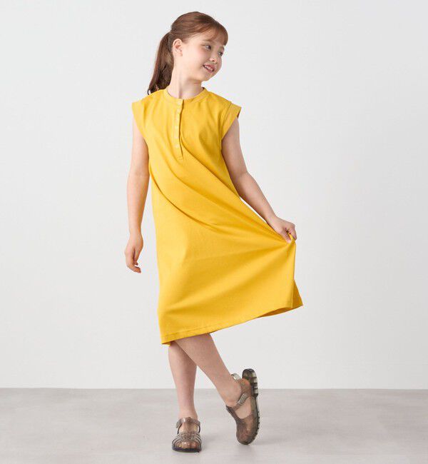 SHIPS any「SHIPS any: ヘンリーネック ノースリーブ Tシャツ ワンピース<KIDS>」|ワンピース|