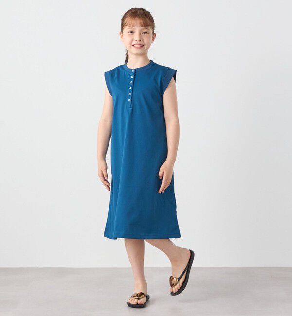 SHIPS any「SHIPS any: ヘンリーネック ノースリーブ Tシャツ ワンピース<KIDS>」|ワンピース|