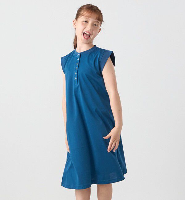 SHIPS any「SHIPS any: ヘンリーネック ノースリーブ Tシャツ ワンピース<KIDS>」|ワンピース|