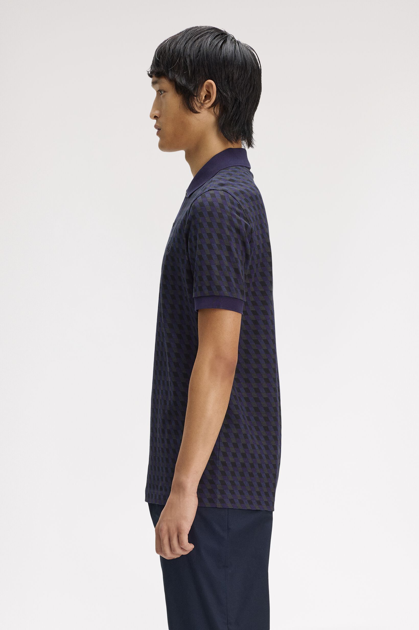 FRED PERRY 「Slanted Geometric Print Fred Perry Shirt／ジオメトリックプリントフレッドペリーポロシャツ」|ポロシャツ|