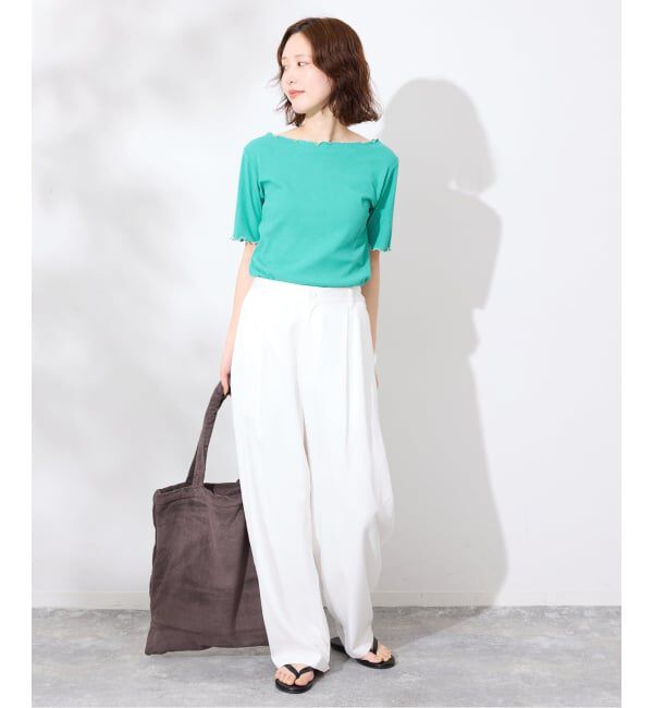 SLOBE IENA「《シリーズあり》シアーリブメロートップス」|Tシャツ・カットソー|