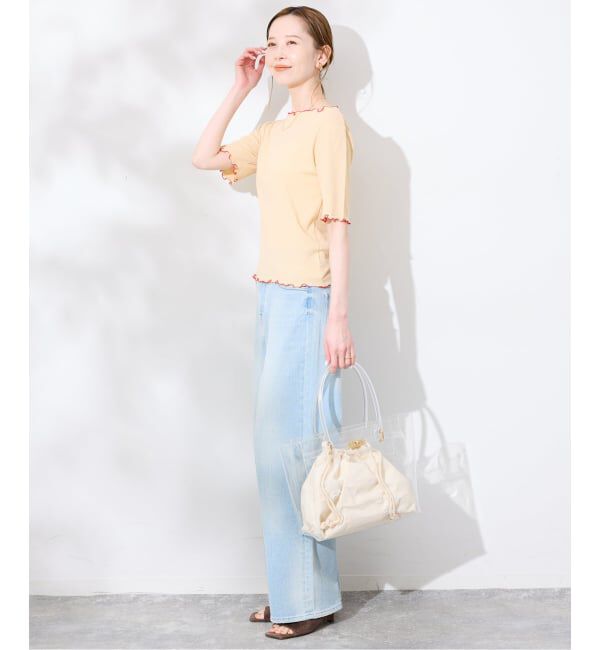 SLOBE IENA「《シリーズあり》シアーリブメロートップス」|Tシャツ・カットソー|