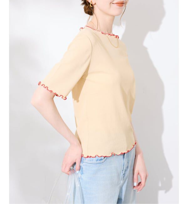 SLOBE IENA「《シリーズあり》シアーリブメロートップス」|Tシャツ・カットソー|