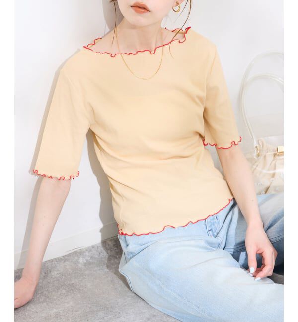 SLOBE IENA「《シリーズあり》シアーリブメロートップス」|Tシャツ・カットソー|