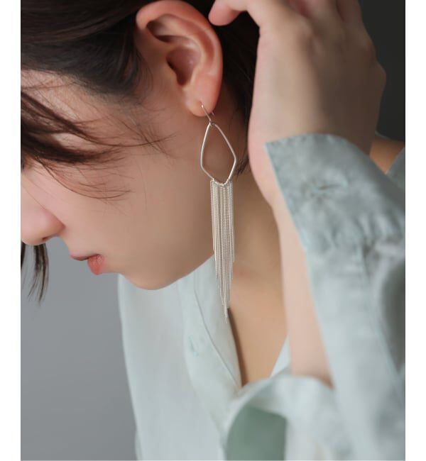 Spick and Span「《予約》【SAMH by LILAS】 キヘイチェーンフリンジピアス SV（両耳）」|ピアス|