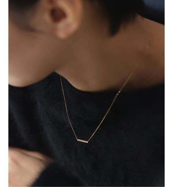Lilas by Spick&Span「《WEB限定予約》ボックスダイヤ12mmバーネックレス K10」|ネックレス|