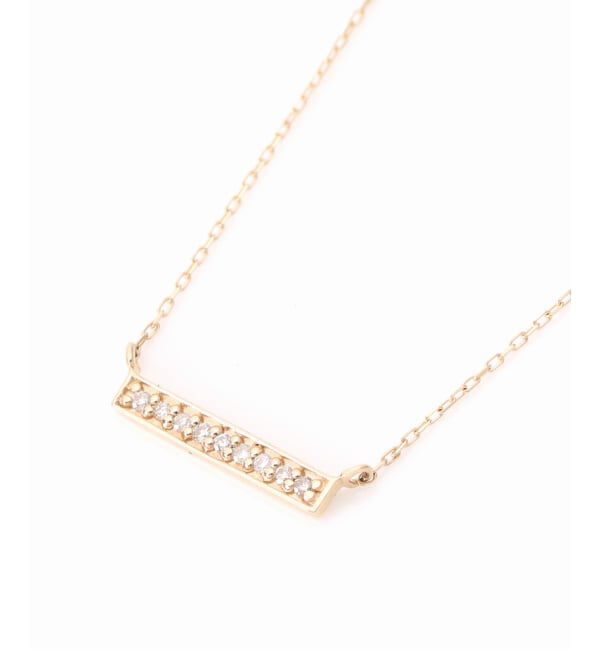 Lilas by Spick&Span「《WEB限定予約》ボックスダイヤ12mmバーネックレス K10」|ネックレス|