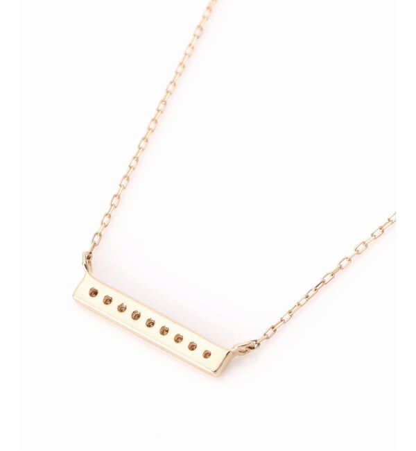 Lilas by Spick&Span「《WEB限定予約》ボックスダイヤ12mmバーネックレス K10」|ネックレス|
