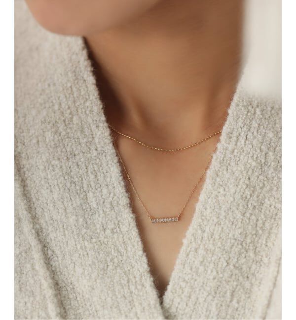 Lilas by Spick&Span「《WEB限定予約》ボックスダイヤ12mmバーネックレス K10」|ネックレス|