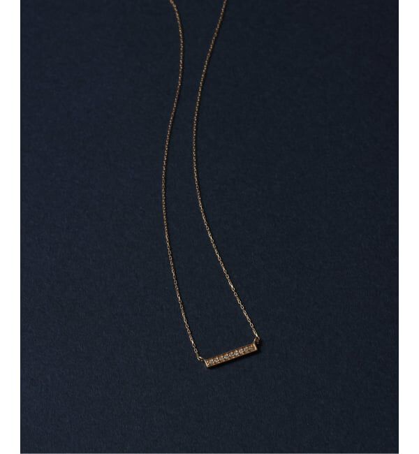 Lilas by Spick&Span「《WEB限定予約》ボックスダイヤ12mmバーネックレス K10」|ネックレス|