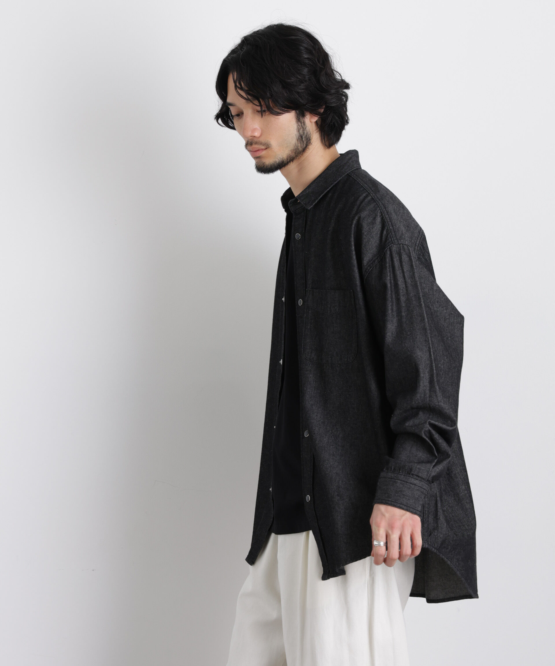 nano･universe「6.5oz リラックスデニムシャツ 長袖」|シャツ・ブラウス|