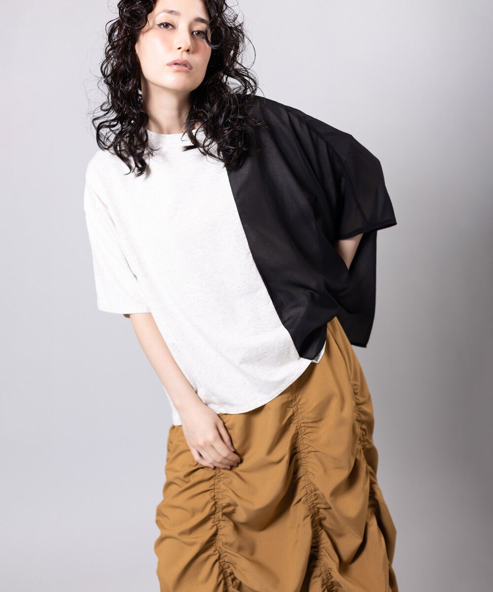  「切替アシンメトリーTシャツ」|Tシャツ・カットソー|