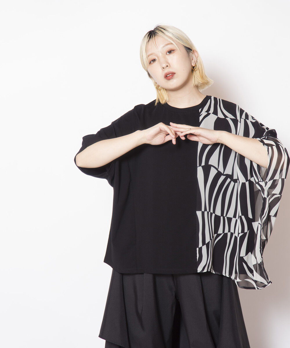  「切替アシンメトリーTシャツ」|Tシャツ・カットソー|