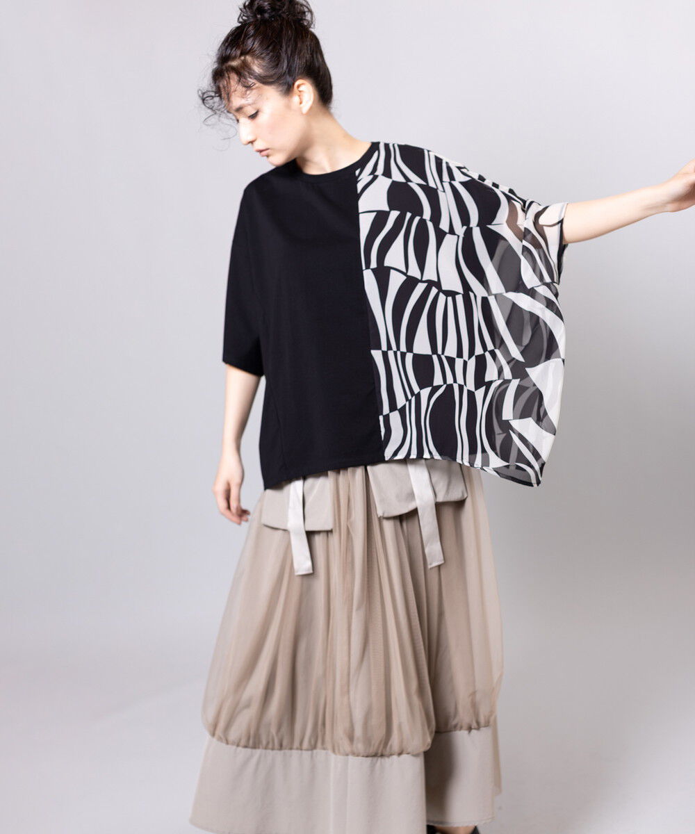  「切替アシンメトリーTシャツ」|Tシャツ・カットソー|