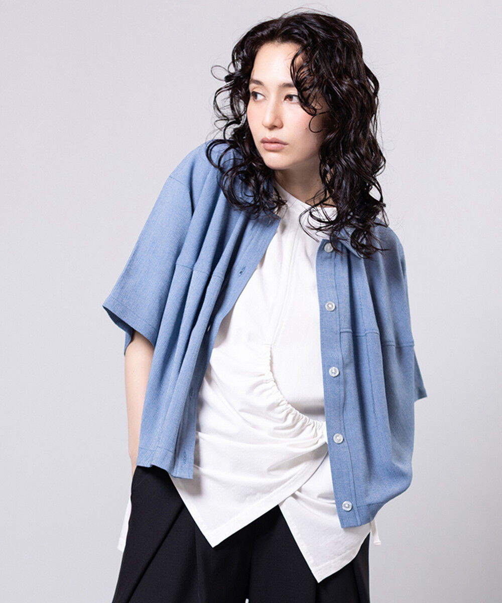  「クロップドコクーンシャツ」|シャツ・ブラウス|BLUE