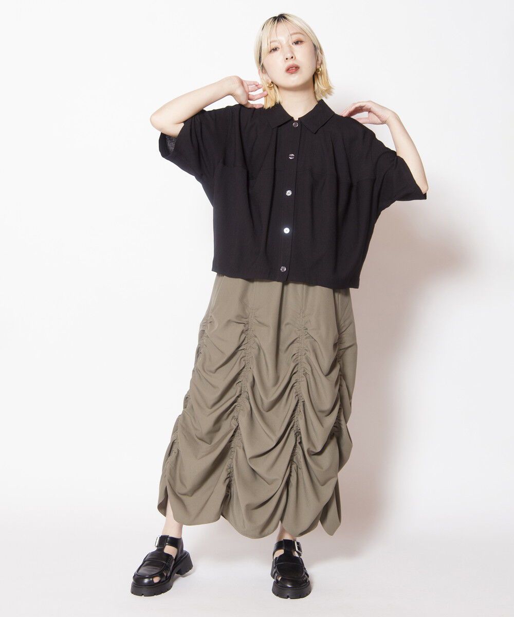  「クロップドコクーンシャツ」|シャツ・ブラウス|BLACK