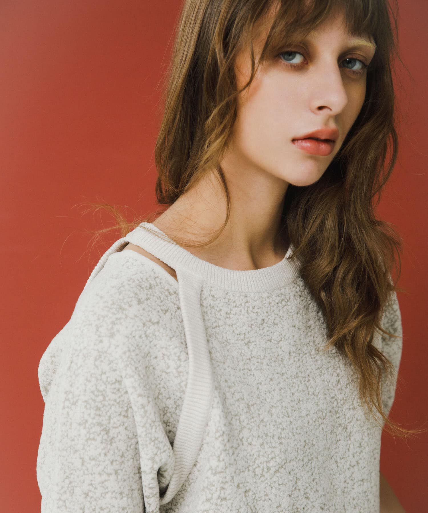 LAATO「jacquard shortsleeve knit」|ニット・セーター|ブラウン