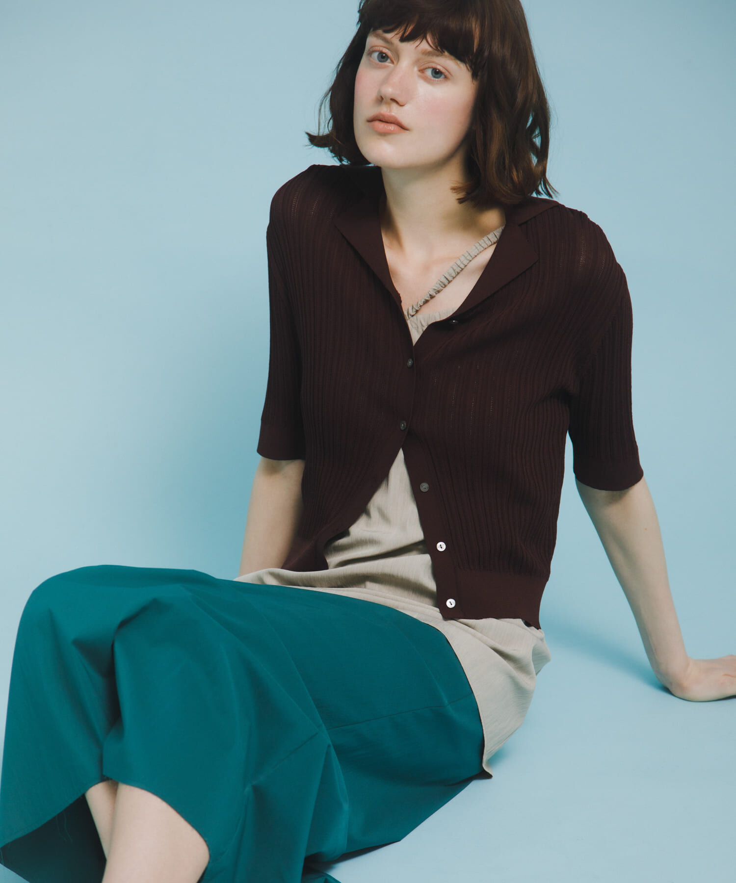 LAATO「knit polo cardigan」|ニット・セーター|ブラウン